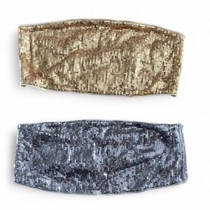 Vintage Express Gold and Silver sequined bandeau or tube tops
